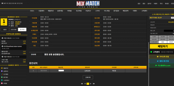 온라인슬롯, 슬롯사이트, 온라인카지노, 슬롯커뮤니티 슬롯왕국 - 믹스매치 먹튀 (MIX/MATCH) 확정 증거 첨부